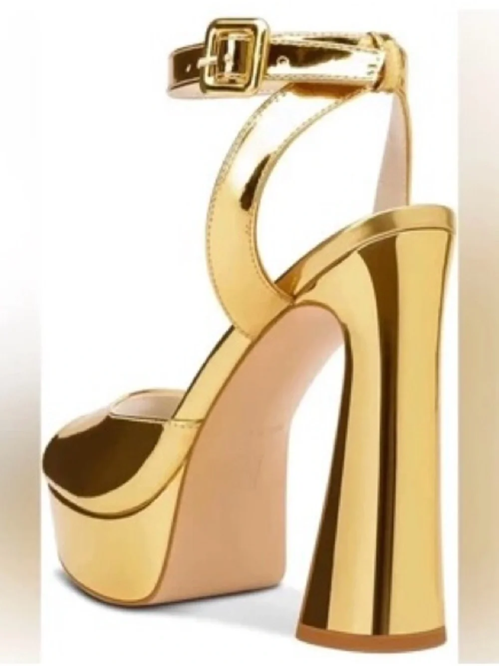 Nordstrom Metallic Gold Platform Sandals with Ankle Strap, BRAND NEW!!!